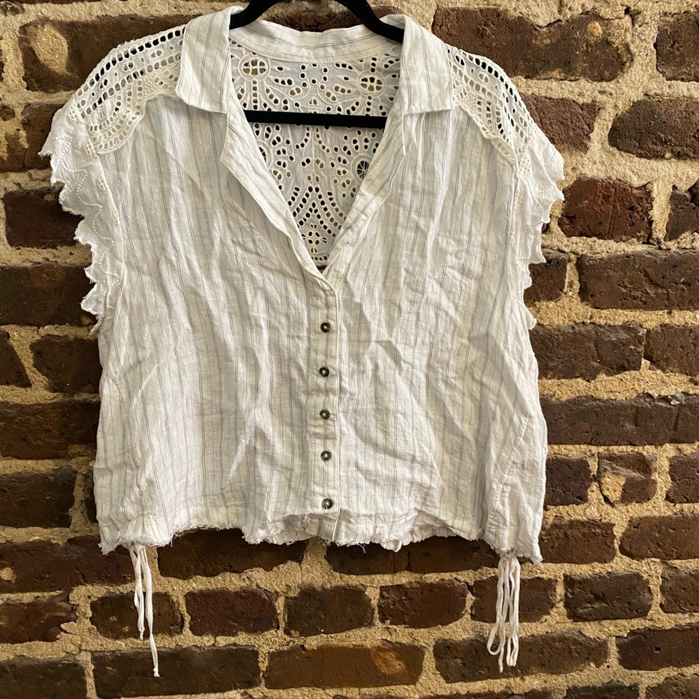 Eyelet Linen Top